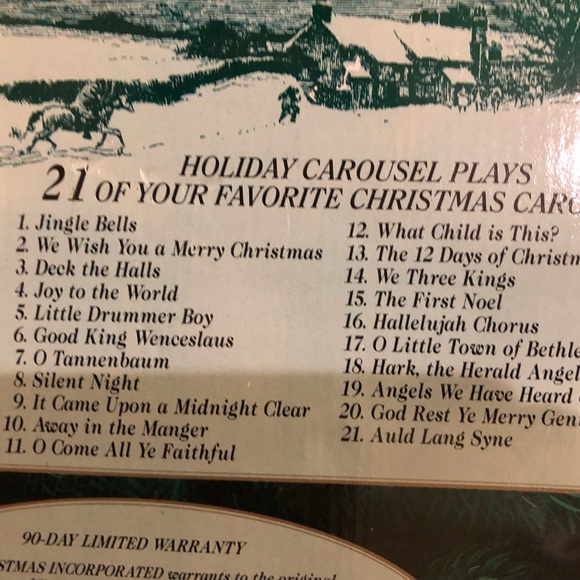Vintage Carousel 1992 working Mr.Christmas 6 horses 21 favorite carols nonsmoker - Picture 10 of 16